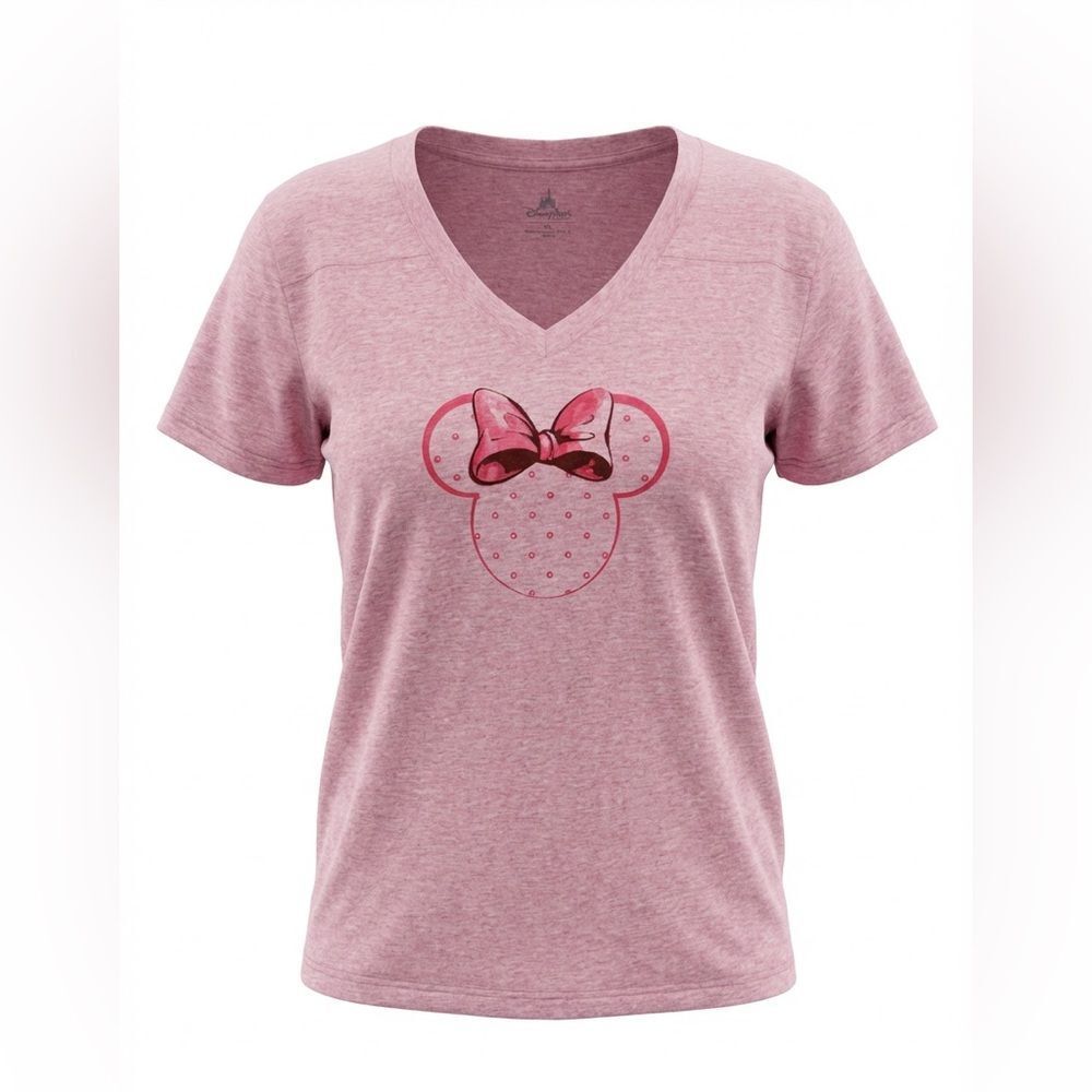 Disney Parks womens Pink Minnie Mouse T-Shirt v neck size XXL